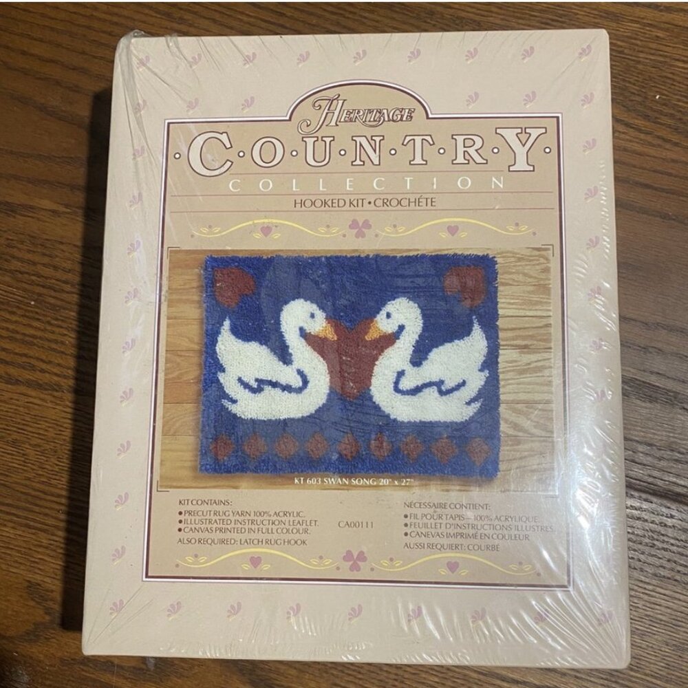Vintage Heritage Country Collection Hooked Kit Swan Song Sealed New Old Stock